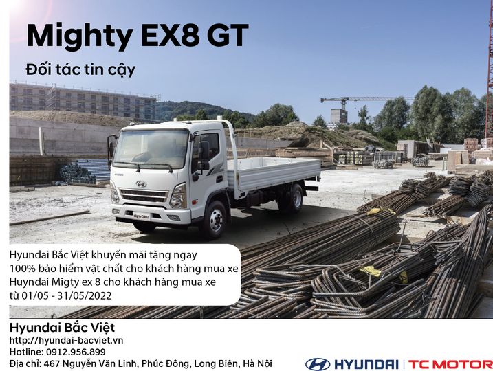 Khuyến mãi đặc biệt tháng 5 dành cho dòng xe tải tầm trung: ” HYUNDAI MIGHTY EX8GT”