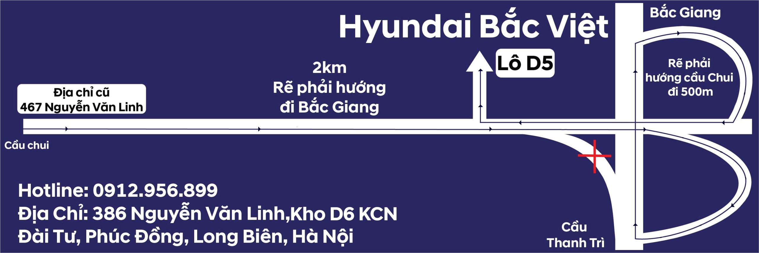 Hướng dẫn khách hàng đến địa điểm mới Hyundai Bắc Việt – KCN Đài Tư