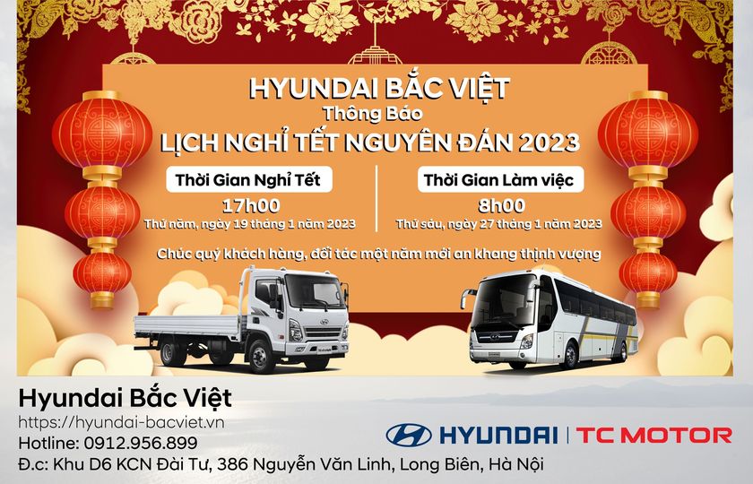 Lịch Nghỉ Tết Quý Mão Của Hyundai Bắc Việt