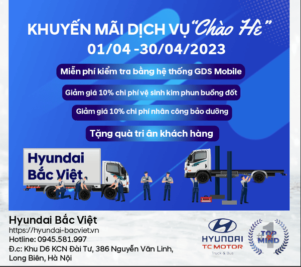 Khuyến mãi dịch vụ “Chào Hè” tại Hyundai Bắc Việt