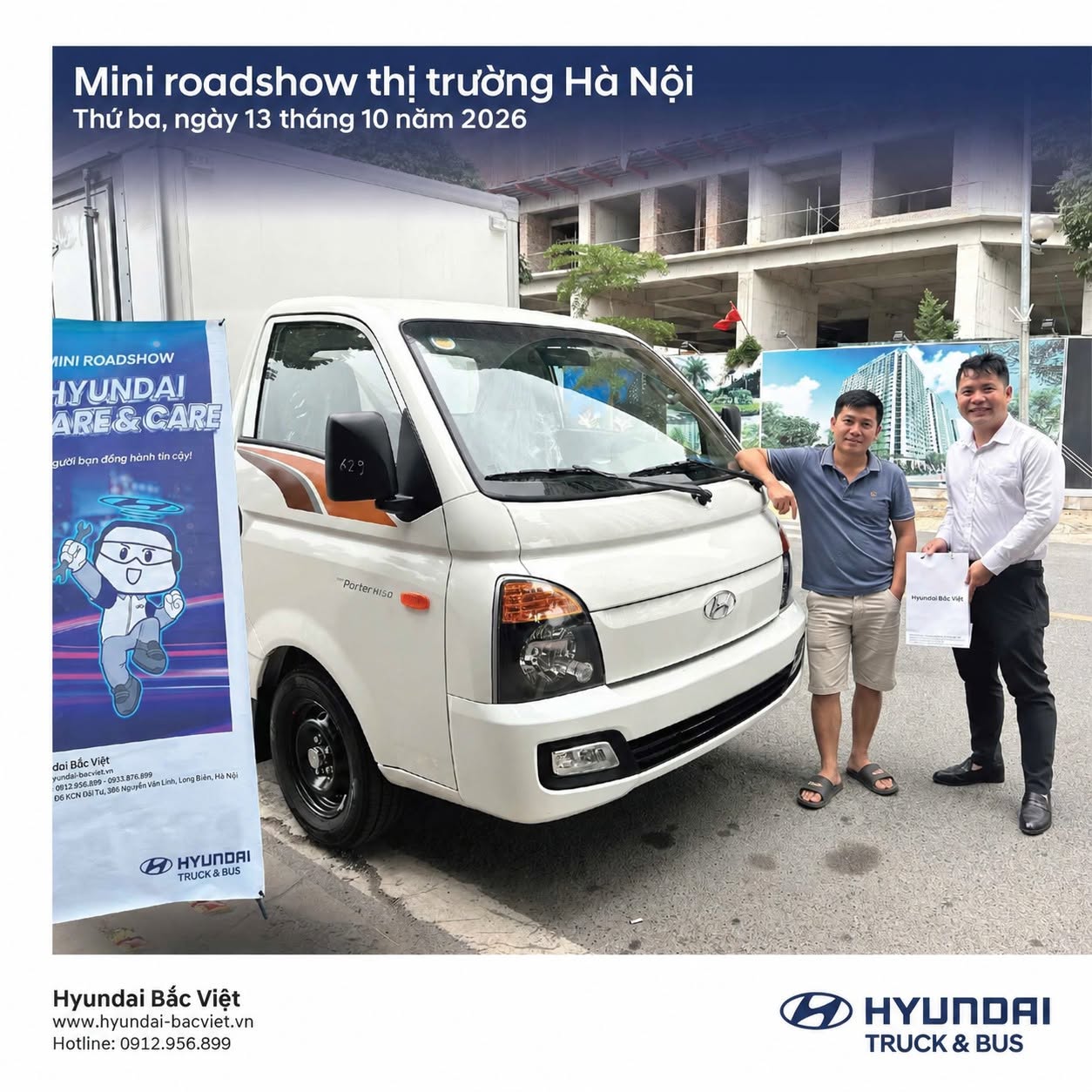 MINI ROADSHOW HÀ NỘI 13/10/2026 – MANG HYUNDAI NEW PORTER H150 ĐẾN GẦN KHÁCH HÀNG HƠN!